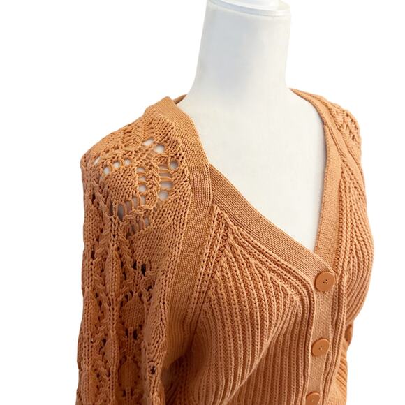 Jonathan Simkhai Adeline Cardigan Sweater XS Orange - Picture 4 of 9